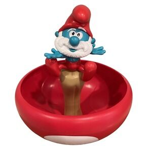 Papa Smurf Mushroom Popcorn Bowl Collectible Red White (2 of 2)